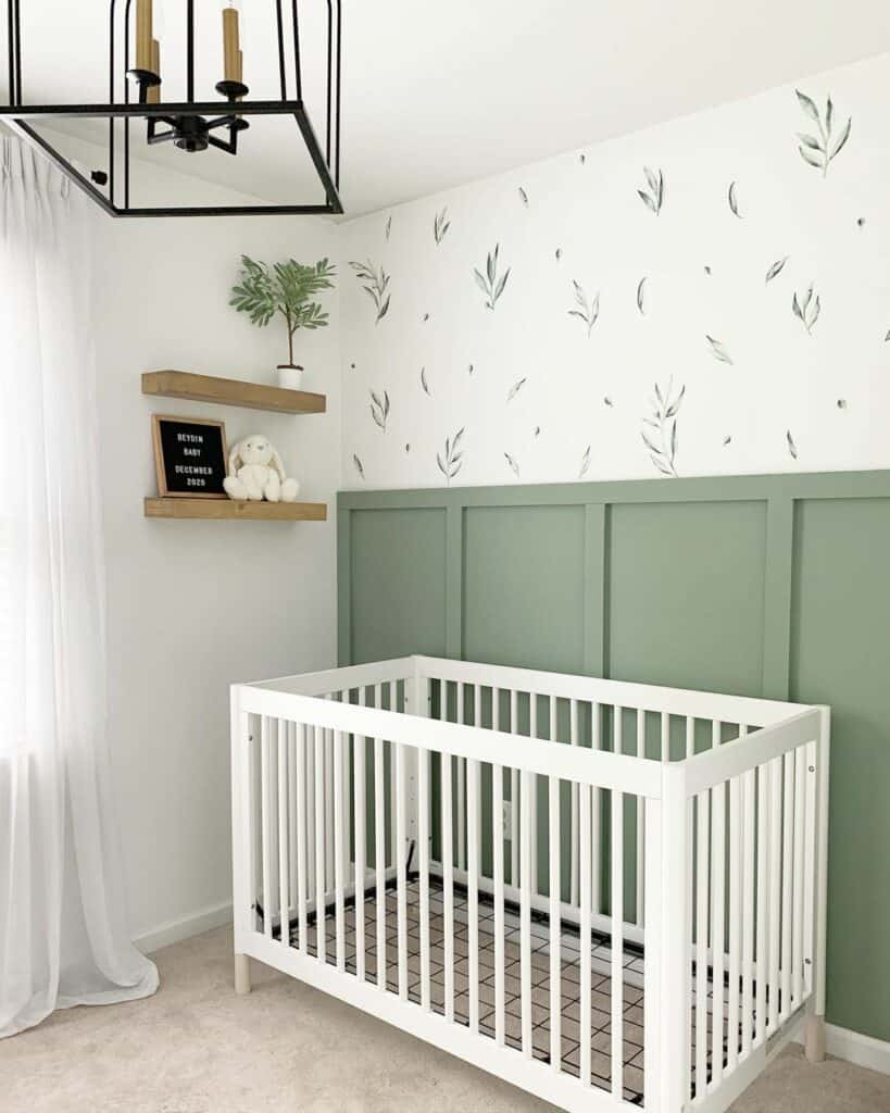 BotanicalThemed Green and White Nursery Soul & Lane