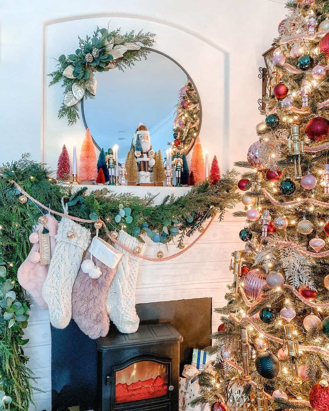 Bottle Brush Trees as Christmas Mantel Décor Soul & Lane