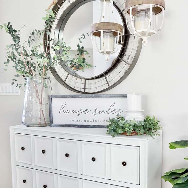 Bright Farmhouse Entryway with Natural Accents