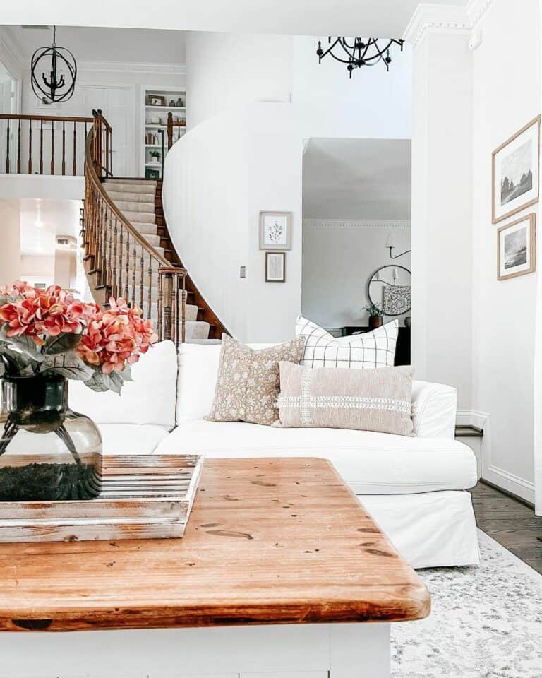 Bright Living Room With Cream Sofa