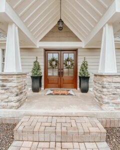 Brown and White Modern Front Porch Ideas