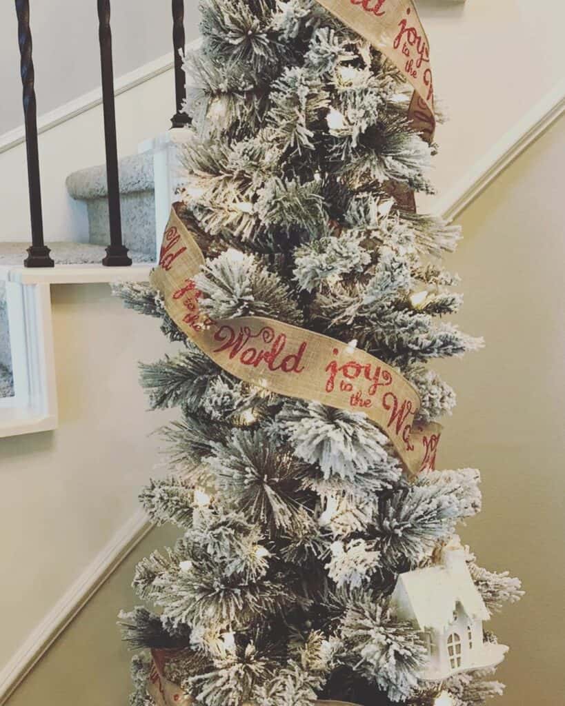 Burlap Ribbon on a Christmas Tree