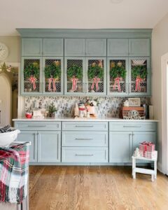 Butler's Pantry with Light Blue Full Overlay Cabinets
