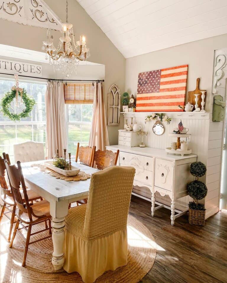 Charming Cottage Dining Room with Patriotic Touch