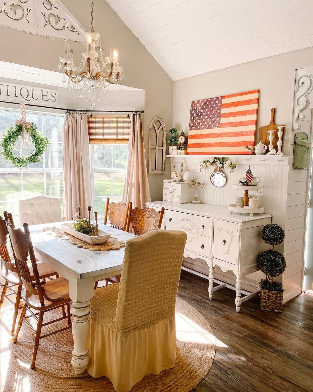 Charming Cottage Dining Room with Patriotic Touch - Soul & Lane