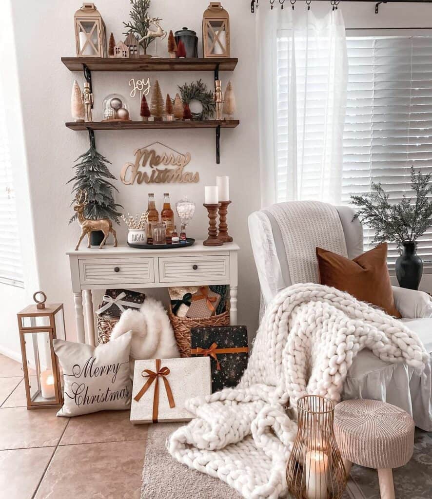Christmas Living Room Bar Area