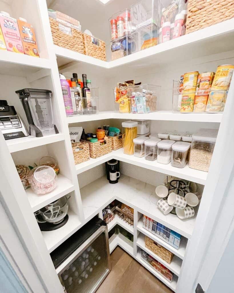 Coffee Station and Small Refrigerator