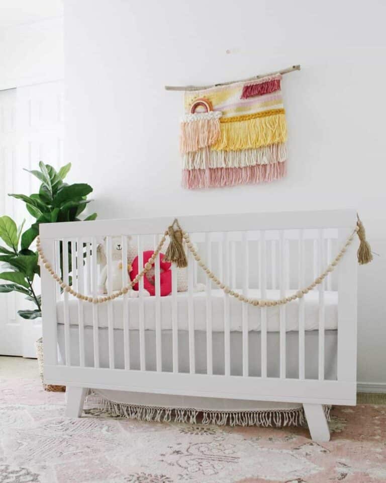 Colorful Macramé in a White Nursery