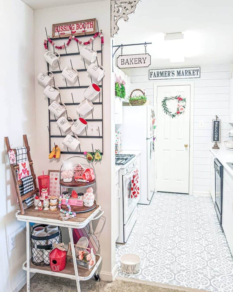 Colorful Ornaments Displayed at Kitchen Entrance