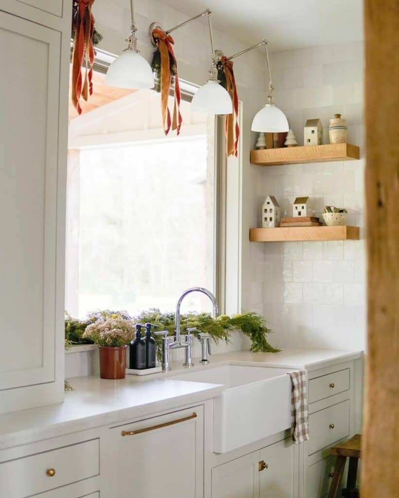 Compact Kitchen Includes Christmas Swag for Windows Soul & Lane