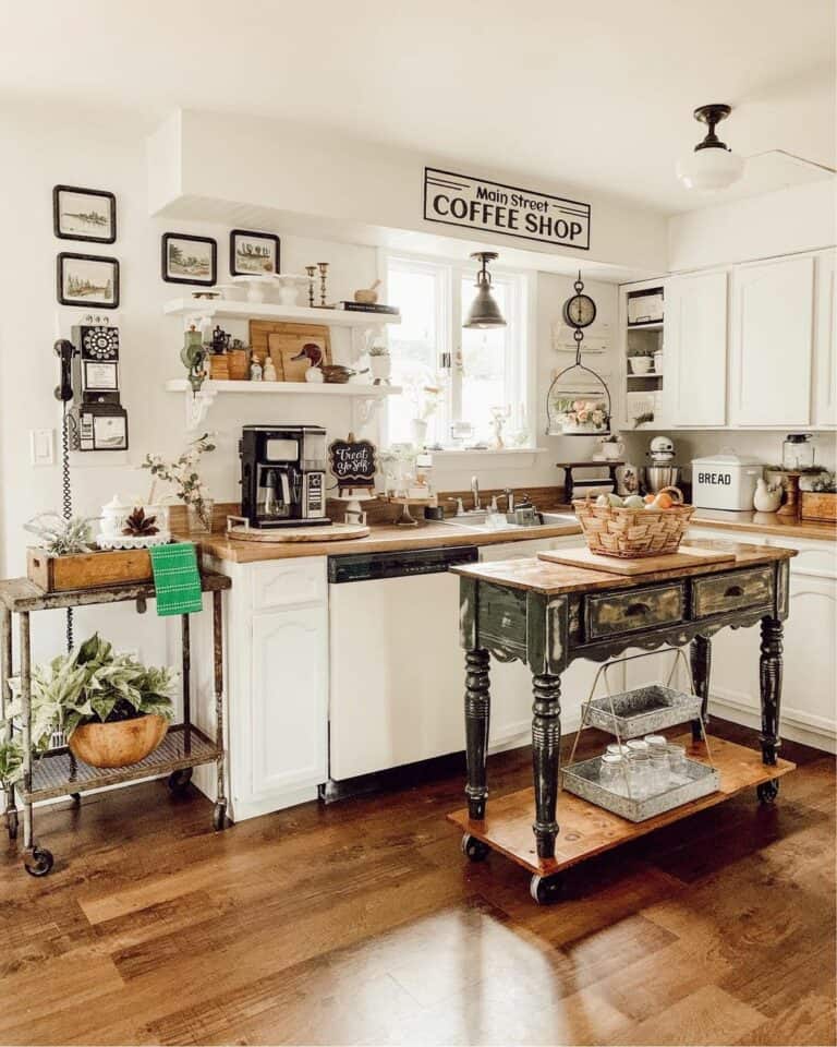 Console Table as an Open Shelving Kitchen Island