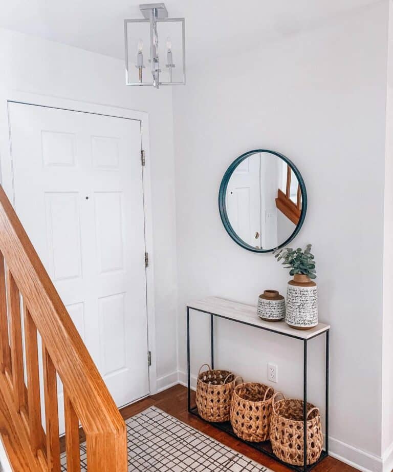 Console Table in Compact Entryway