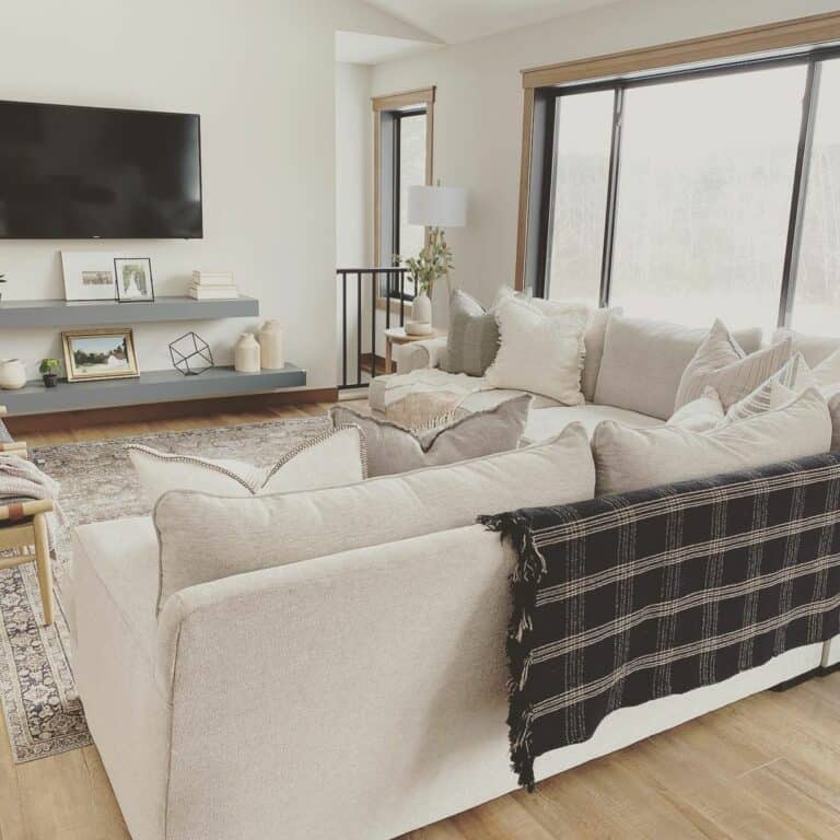 Cozy Beige L-shaped Sofa Living Room