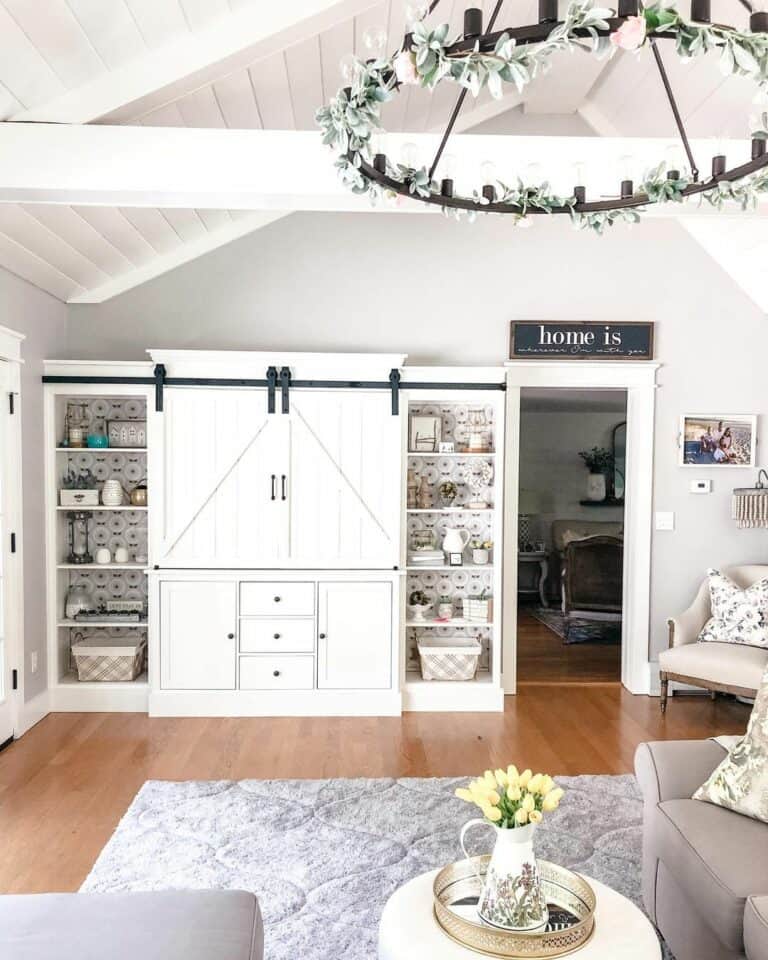 Cozy Entertainment Area With Cathedral Ceiling