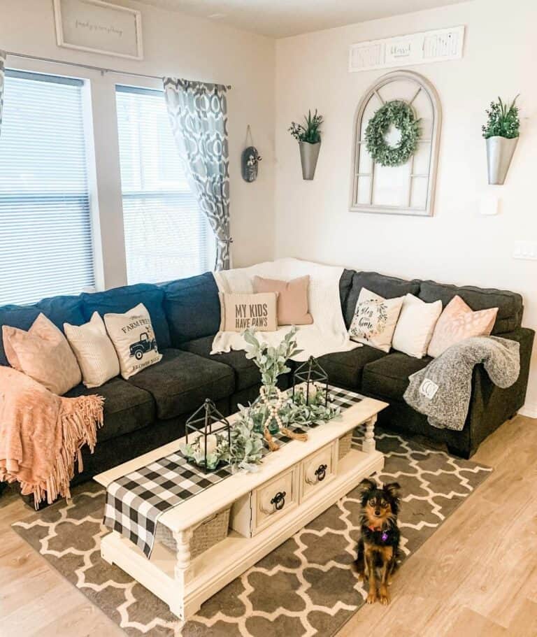 Cozy Fall Living Room with Gray Sectional