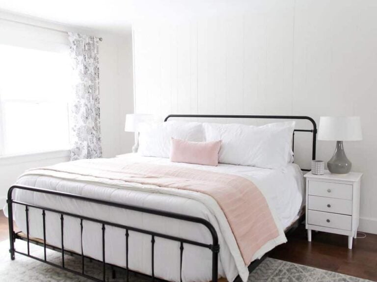 Cozy Guest Bedroom With Pops of Pink