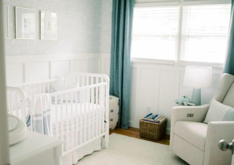 Cozy Minimalist Blue and White Nursery