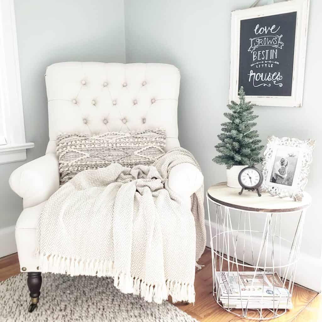 Cozy Nook with White Armchair