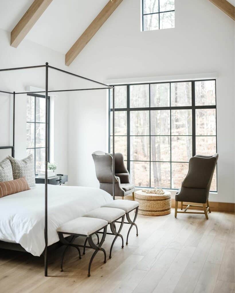 Cozy White Bedroom With Reading Corner