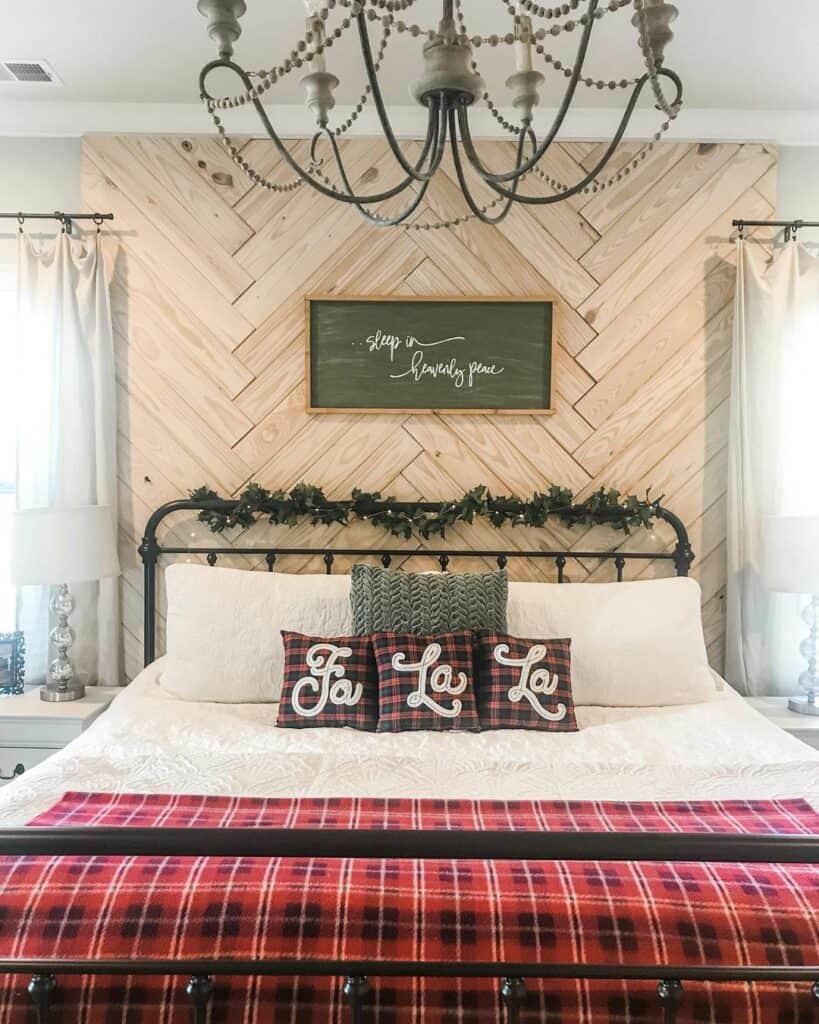 Cozy and Festive Wood Accent Wall