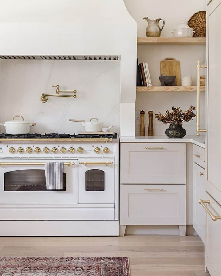 CreamBeige Kitchen and Gold Hardware Soul & Lane