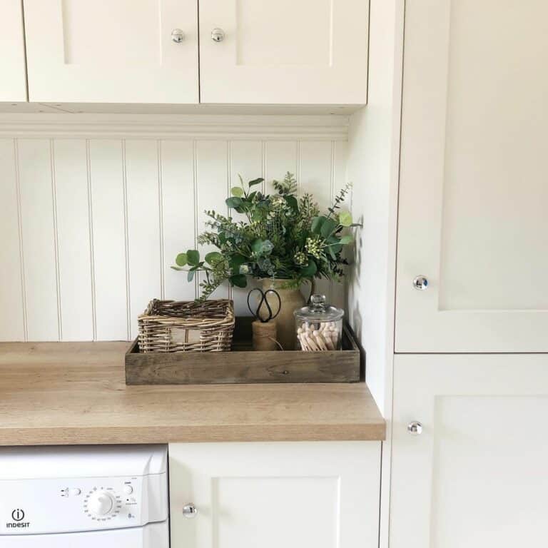 Creamy White Laundry Room Cabinets