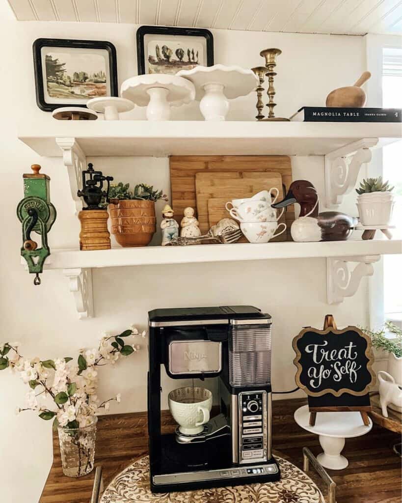 Creating a Small Coffee Bar Along a Kitchen Counter