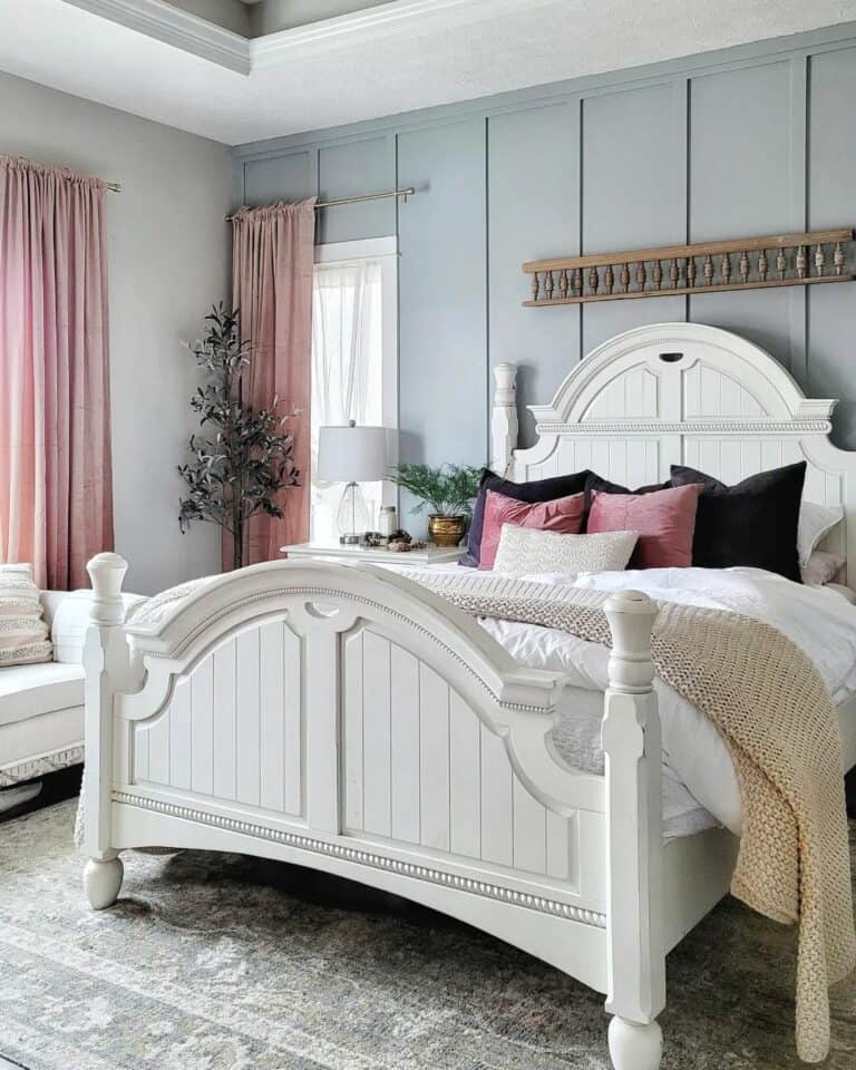 Curtain Ideas for Bedroom With a Board and Batten Accent Wall