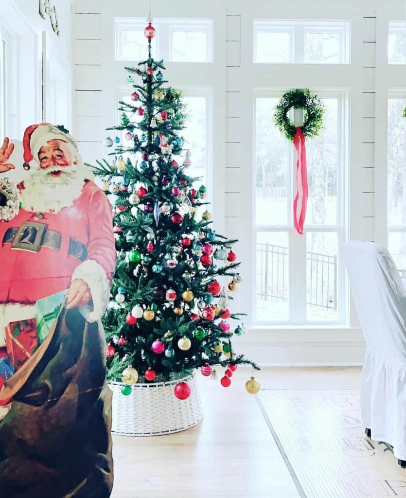 Dining Room with Vintage Santa Cutout