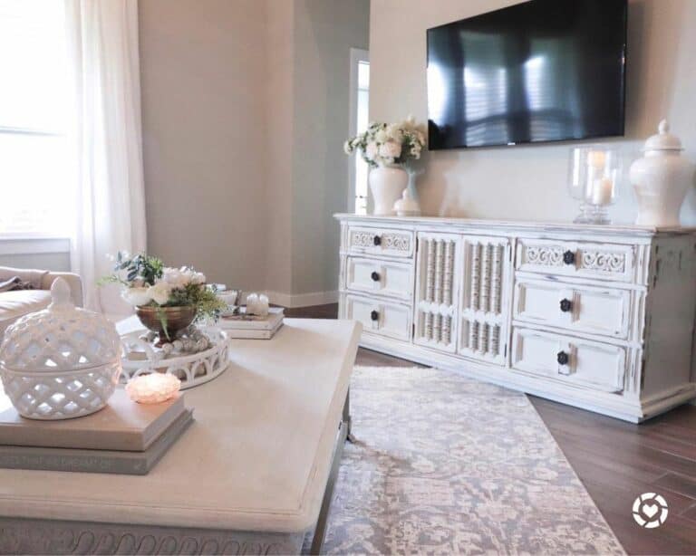 Distressed White Living Room Furniture