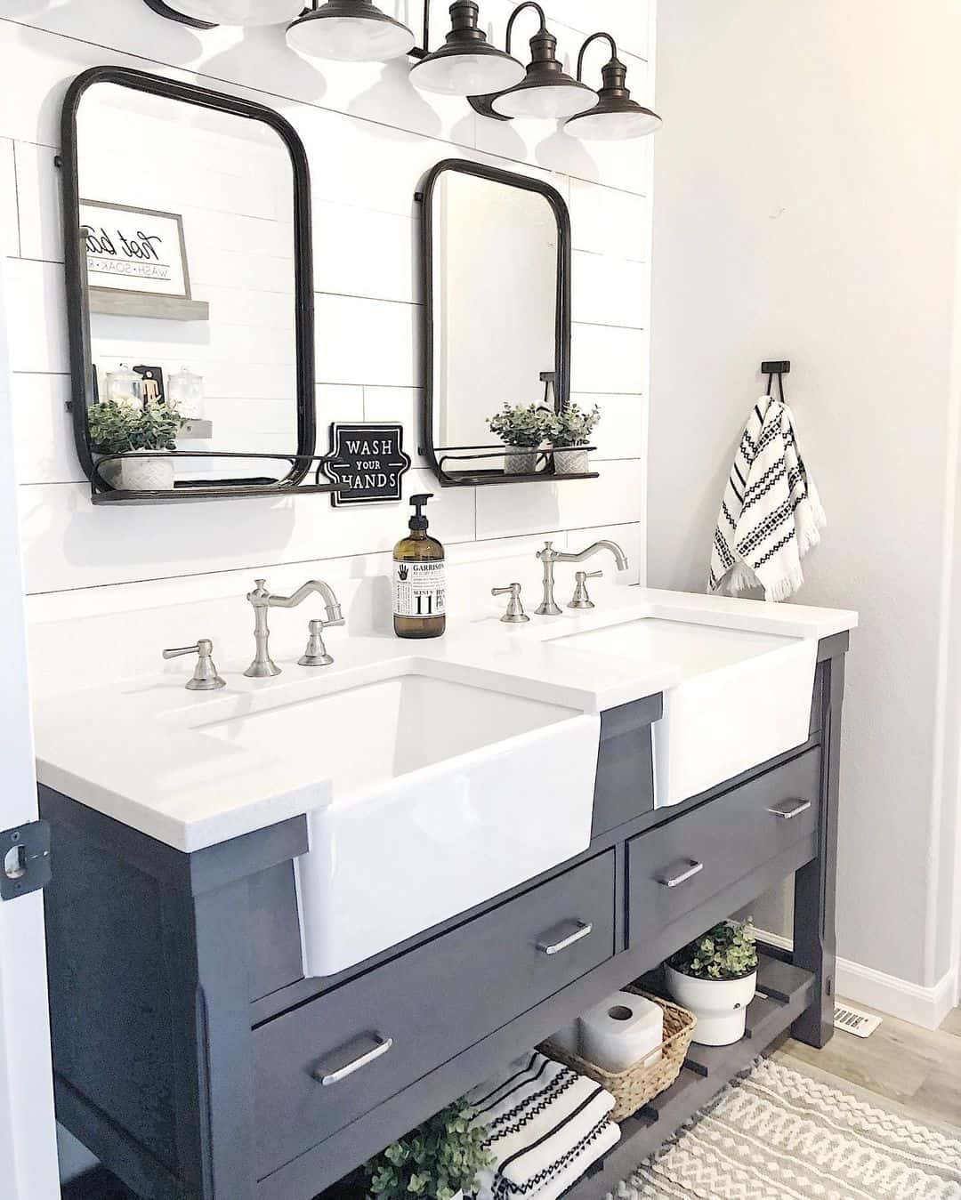 Double Vanity with Farmhouse Sinks Soul & Lane