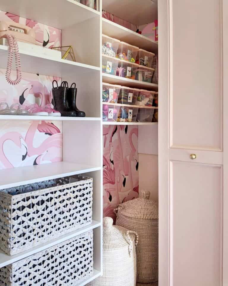 Dramatic Large Pink Flamingo Wallpaper
