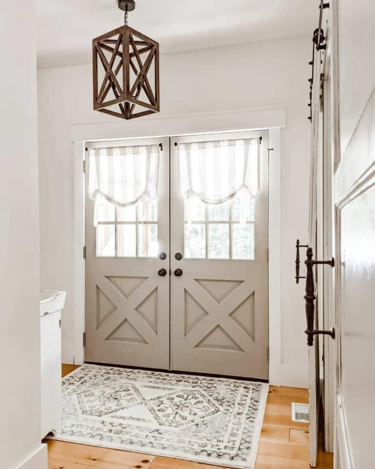 Entryway With Rustic Barn Doors