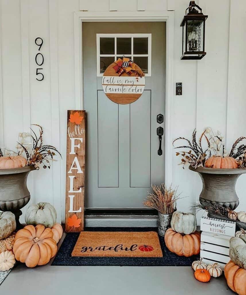 Fall Farmhouse Front Door