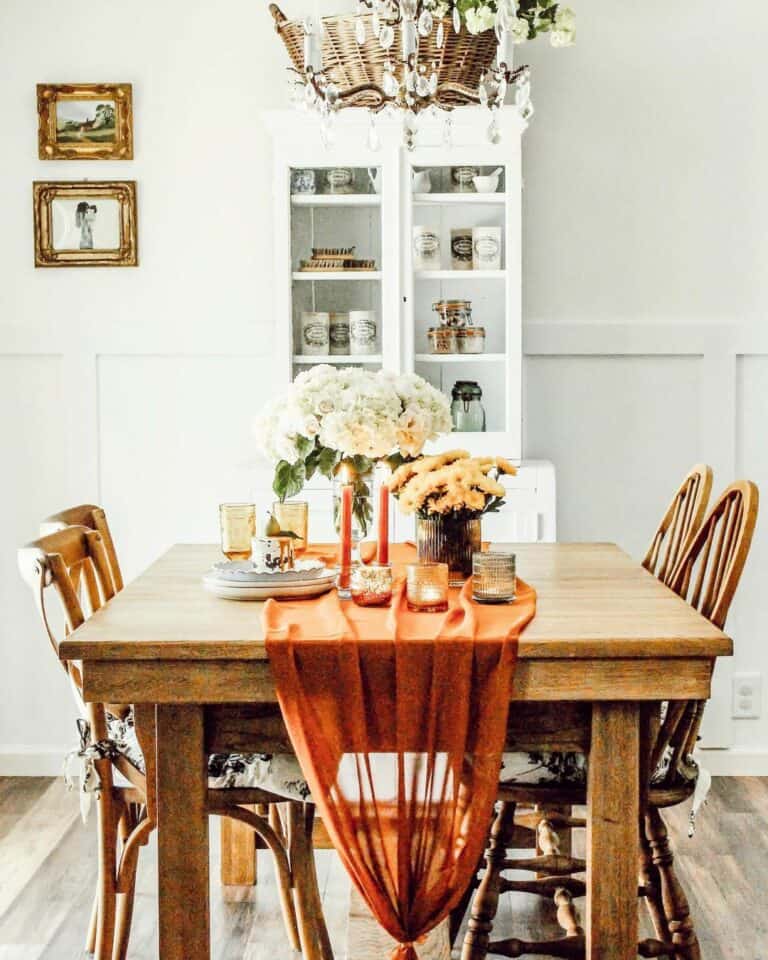 Fall Floral Dining Table Centerpiece