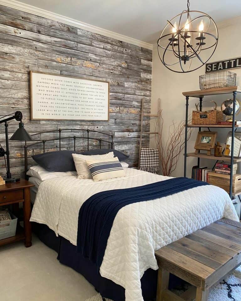 Farmhouse Bedroom Accent Wallpaper Ideas
