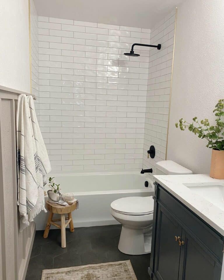 Farmhouse Gray and White Bathroom