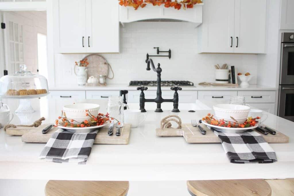 Farmhouse Neutral Buffalo Plaid Kitchen Décor