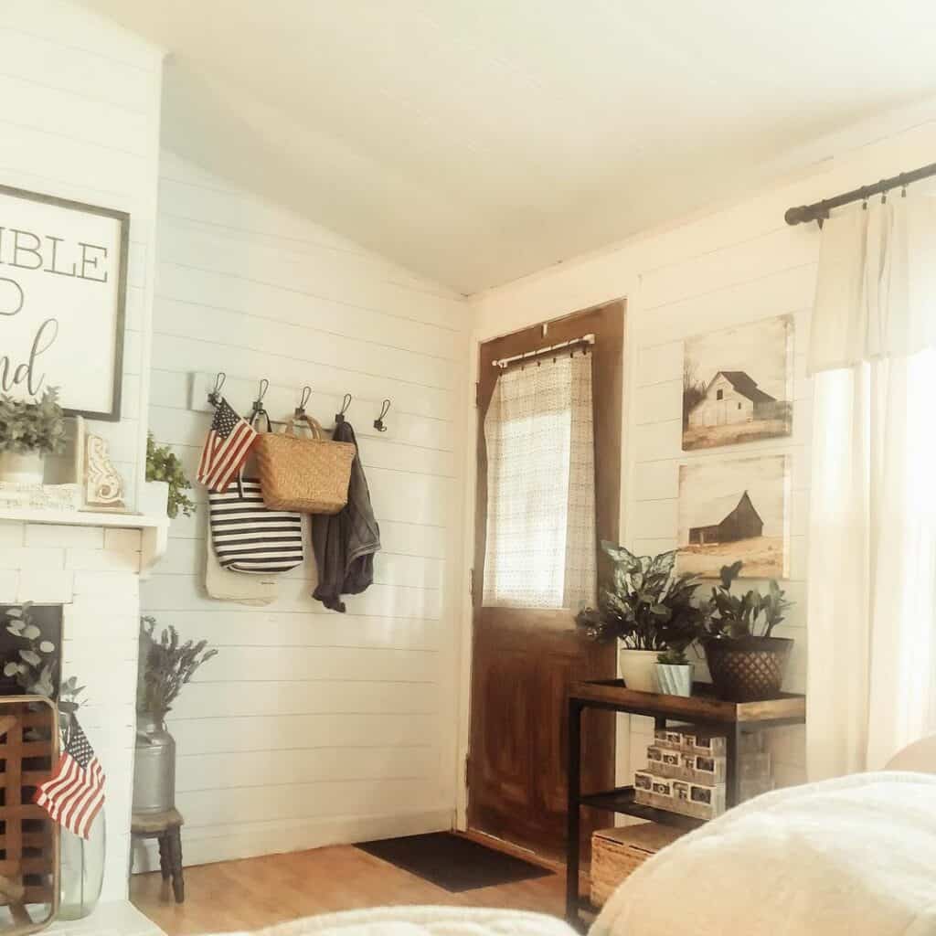 Farmhouse Shiplap Entryway with Greenery