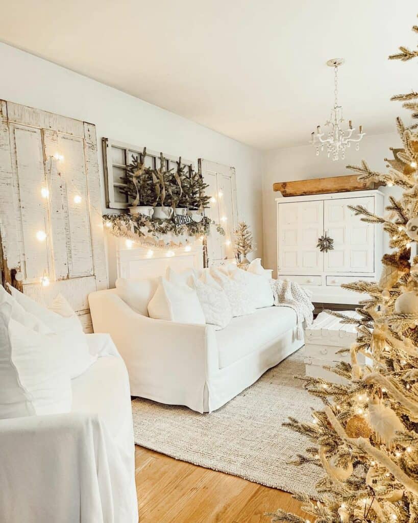 Farmhouse White Couch Living Room