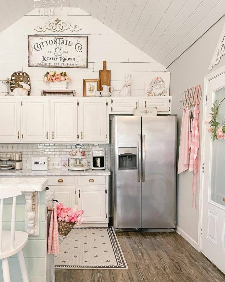 Farmhouse-inspired Kitchen With Pops of Pink