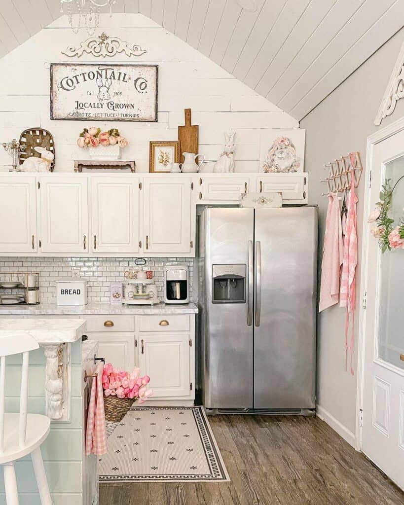 Farmhouse-inspired Kitchen With Pops of Pink
