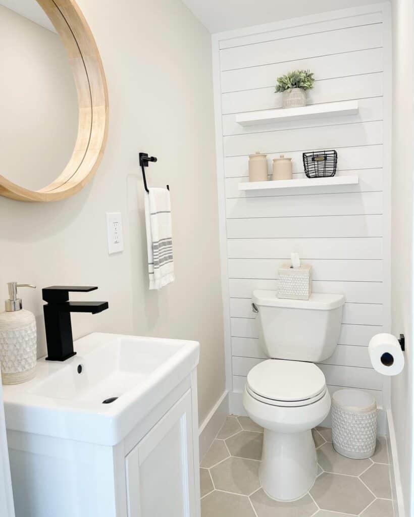 Farmhouse-inspired Powder Bathroom