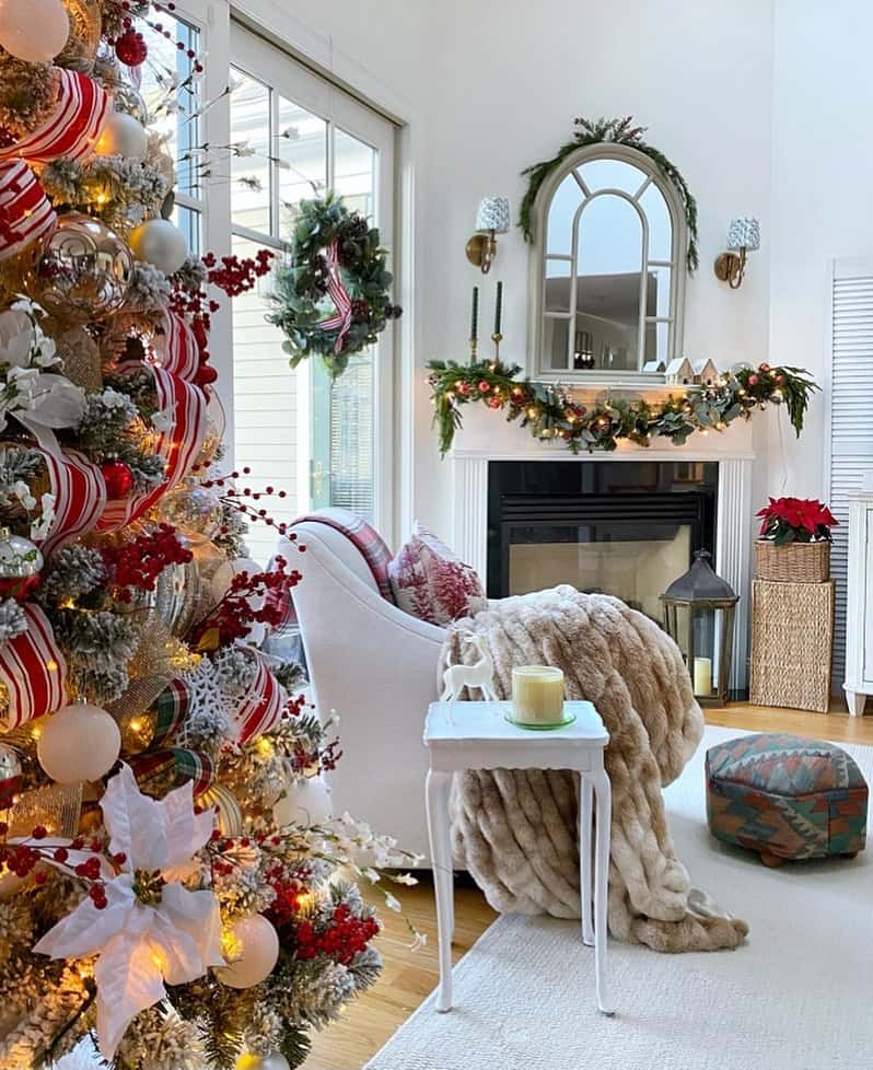 Faux Fur Blanket Draped Over Armchair