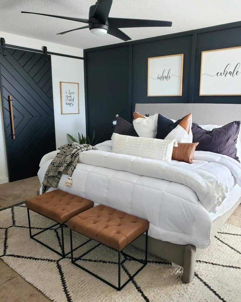 Feminine Black and White Bedroom Ideas