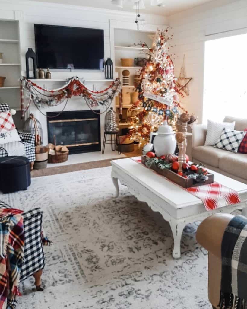 Festive Touches for Farmhouse Living Room