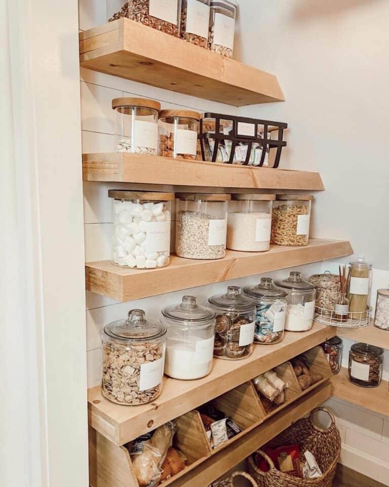 Floating Shelves Display Glass Jars