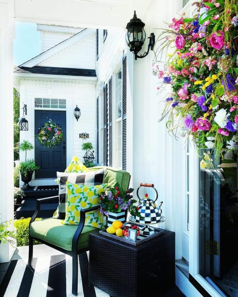 Floral Summertime Wreaths for Front Porch