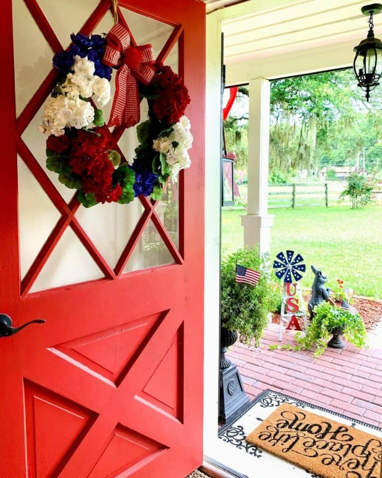 Flower Summertime Wreath for Fourth of July