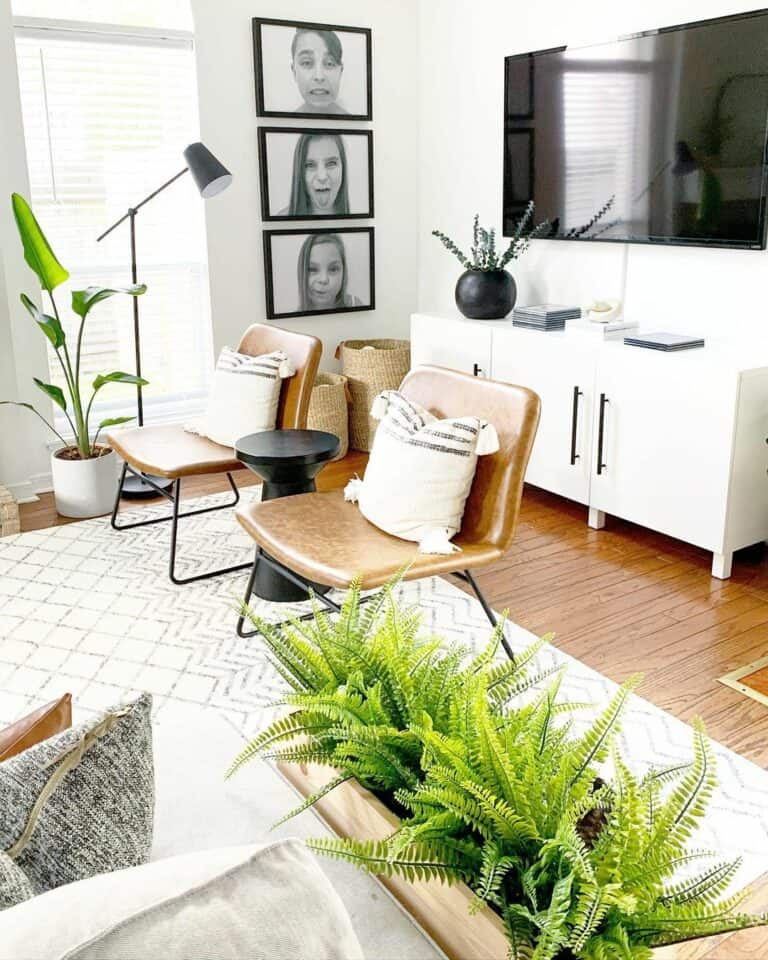 Foliage Arranged Around the Living Room